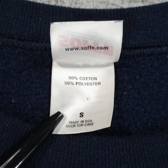 United States Navy Sweater Mens Small Blue Yellow Sweatshirt Made in USA - Picture 7 of 13